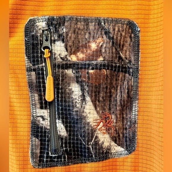 Legendary Whitetails Mens Quarter‎ Zip Pullover Orange Camo Pocket - Picture 5 of 10